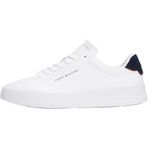 TOMMY HILFIGER TH COURT LTH DETAY ESS Erkek Spor Ayakkabıları, Beyaz/Çöl Gökyüzü, 46
