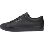 Tommy Hilfiger Th Hı Vulc Core Deri Karışımlı Logolu Sneaker Erkek Ayakkabı,Black 40
