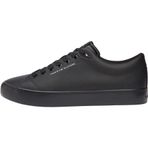 Tommy Hilfiger Th Hı Vulc Core Deri Karışımlı Logolu Sneaker Erkek Ayakkabı,Black 44