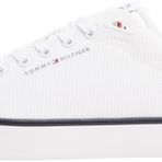 Tommy Hilfiger TH HI VULC CORE LOW II MESH Erkek Spor Ayakkabı, Beyaz, 40