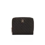 Tommy Hilfiger Th Kadın Icon Med Za W/Flap Mono Siyah Cüzdan