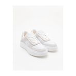 Tommy Hilfiger TH Moda Kort Tarzı Karışık Materyal Kadın Beyaz Sneaker FW0FW086320JG