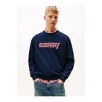 Tommy Hilfiger TJM 90'lar Dokulu Grafik Baskılı Bisiklet Yaka Erkek Mavi Sweatshirt DM0DM22373C1G