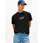 Tommy Hilfiger TJM 90S VINTAGE LA SS TEE Erkek T-shirt, Black, L