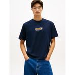 Tommy Hilfiger TJM 90S VINTAGE LA SS TEE Erkek T-shirt, Dark Night Navy, M