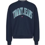 Tommy Hilfiger Tjm Boxy Pop Varsity Crew Mavi Erkek Sweatshirt