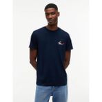 Tommy Hilfiger Tjm Dar Kesim Göğüs Imzalı Kısa Kollu Erkek Mavi T-Shirt DM0DM22538C1G - 2XL