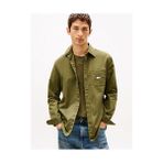 Tommy Hilfiger Tjm Erkek Regular Washed Twill Gömlek - Orman Yeşili