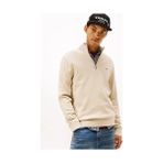 Tommy Hilfiger Tjm Erkek Slim Essential Bej Yarım Fermuarlı Kazak - XL