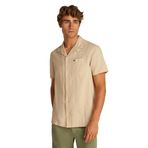 Tommy Hilfiger TJM LINEN BLEND CAMP SS EXT Erkek Gömlek, Bej, S