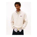 Tommy Hilfiger TJM Normal Kesim Armalı Yarım Fermuarlı Erkek Beyaz Sweatshirt DM0DM22344YBH