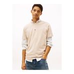 Tommy Hilfiger TJM Normal Kesim Lineer Logolu Erkek Bej T-shirt DM0DM20744ABY