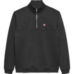 TOMMY HILFIGER TJM REG BADGE QZ EXT Erkek Sweatshirt, Black Htr, S