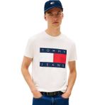 TOMMY HILFIGER TJM REG BIG FLAG SS TEE EXT Erkek T-shirt, Ancient White, M