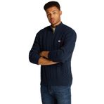 Tommy Hilfiger TJM REG CABLE S FLAG 1/4 ZIP Erkek Kazak, Mavi, L