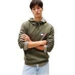 TOMMY HILFIGER TJM REG ESSENTIAL FLAG HOOD EXT Erkek Sweatshirt, Yeşil, L