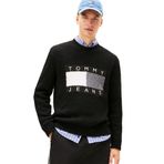 TOMMY HILFIGER TJM REG FLAG BEARER SWEATER Erkek Kazak, Black, M