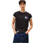 TOMMY HILFIGER TJM REG FLAG DNA TEE EXT Erkek T-shirt, Siyah, S