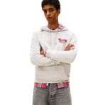 TOMMY HILFIGER TJM REG FONT PLAY HOODIE EXT Erkek Sweatshirt, Gri, S