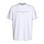 Tommy Hilfiger TJM REG Linear Logo Tee Ext Beyaz Erkek T-shirt