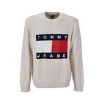 TOMMY HILFIGER TJM REG MELANGE FLAG SWEATER Erkek Kazak, Bej, L