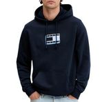 Tommy Hilfiger TJM REG POP CLR FLAG HOODIE EXT Sweatshirt, S, DM0DM21623, Lacivert, erkek