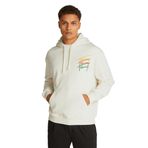 Tommy Hilfiger TJM RLX 3 COLOR SIGNATURE HOODIE Erkek Sweatshirt, Beyaz, S