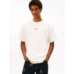 Tommy Hilfiger Tjm Rlx Lınear Logo Tee Erkek Beyaz T-Shirt - Dm0dm21110