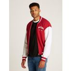 Tommy Hilfiger TJM RLX VARSITY BASEBALL SWEATER Erkek Kazak, Kırmızı, L