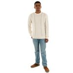 TOMMY HILFIGER TJM SLM BADGE CABLE KNIT SWEATER Erkek Kazak, Beyaz, M