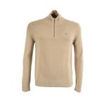 TOMMY HILFIGER TJM SLM ESS LIGHT ¼ ZIP SWTR EXT Erkek Kazak, Gulf Sand, M
