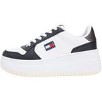 Tommy Hilfiger TJW BASKET FLATFORM Kadın Spor Ayakkabı, Ecru/Black, 36