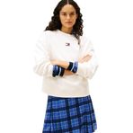 TOMMY HILFIGER TJW BXY BADGE CREW EXT Kadın Sweatshirt, Beyaz, S