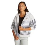 Tommy Hilfiger TJW BXY SCRIPT LOGO ZIP THRU Kadın Sweatshirt, Beyaz, L