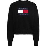 Tommy Hilfiger TJW CENTER FLAG SWEATER EXT Kadın Kazak, Siyah, L