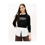 Tommy Hilfiger Tjw Chenille Logolu Crop Kazak - Siyah - XS
