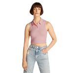 Tommy Hilfiger TJW CRP GMD RIB SL POLO Kadın Polo T-shirt, Pembe, S