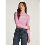 Tommy Hilfiger TJW CRP SCRIPT SWEATER EXT Kadın Kazak, Pembe, L