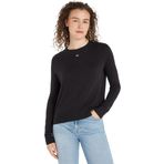 Tommy Hilfiger TJW ESSENTIAL CREW NECK SWEATER Kadın Kazak, Siyah, XS