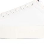 Tommy Hilfiger TJW FLATFORM CANVAS SNEAKER Kadın Spor Ayakkabı, Beyaz, 39