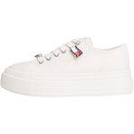 Tommy Hilfiger TJW FLATFORM SNEAKER CHARMS Kadın Spor Ayakkabı, Ecru, 38