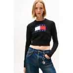 Tommy Hilfiger Tjw Işıltılı Bayrak Desenli Kadın Siyah Kazak DW0DW21690BDS