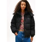Tommy Hilfiger Tjw Kapitone Kadife Şişme Kadın Siyah Ceket DW0DW21668BDS - XS