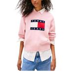 TOMMY HILFIGER TJW MELANGE FLAG SWEATER RIB EXT Kadın Kazak, Kahverengi, S