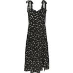 Tommy Hilfiger Tjw Midi Floral Ruffle Dress Kadın Elbise, Siyah, Xs