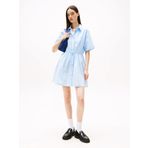 Tommy Hilfiger TJW MINI STRIPE SHIRT DRESS Kadın Elbise, Mavi, S