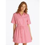 Tommy Hilfiger TJW MINI STRIPE SHIRT DRESS Kadın Elbise, Pembe, L