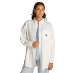 Tommy Hilfiger TJW OVS BADGE OXFORD SHIRT EXT Kadın Gömlek, Beyaz, M