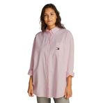Tommy Hilfiger TJW OVS BADGE OXFORD SHIRT EXT Kadın Gömlek, Pembe, L