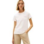 TOMMY HILFIGER TJW REG DOLLAR STACK TEE EXT Kadın T-shirt, Ancient White, S
